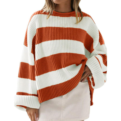 Striped sweater styled look