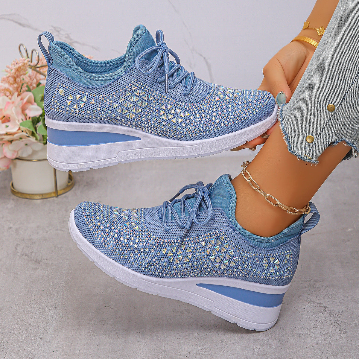 Rhinestone Cushion Sneakers