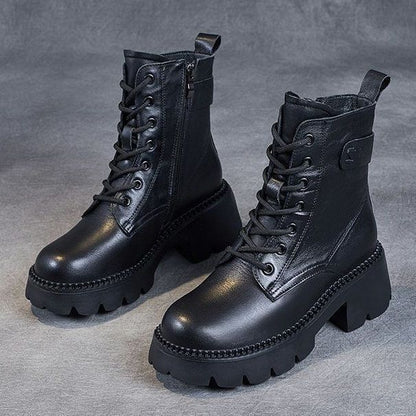 Platform Orthopedic Leather Boots
