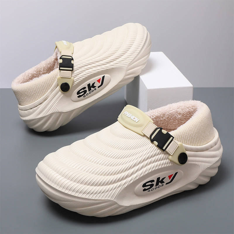 Men's Thick-Sole Fleece-Lined Winter Slippers