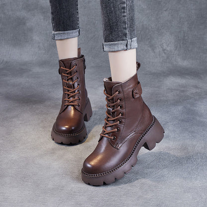 Platform Orthopedic Leather Boots