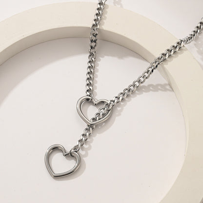 Cuban Adjustable Heart Necklace