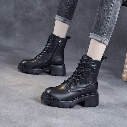 Platform Orthopedic Leather Boots