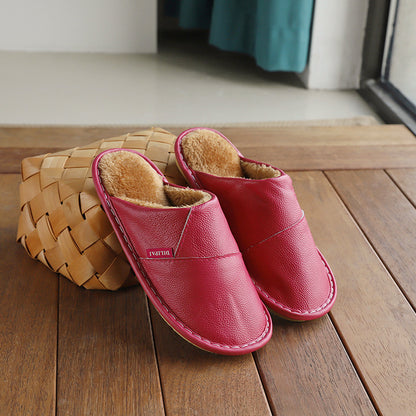 Non-slip Leather Slippers