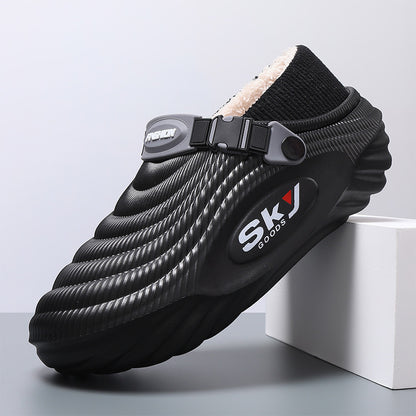 Men's Thick-Sole Fleece-Lined Winter Slippers