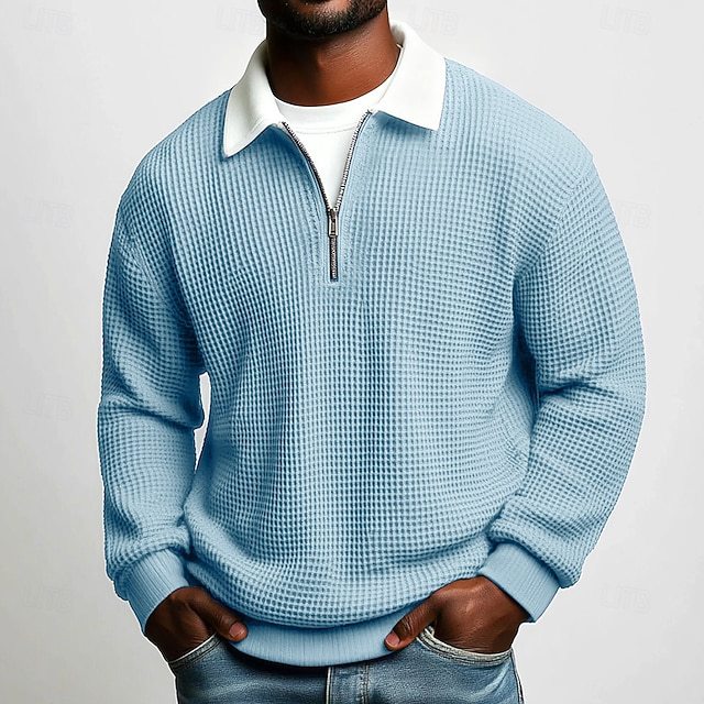 Waffle Quarter-Zip Sweater