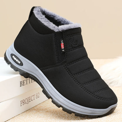 Fleece-Lined Slip-On Winter Snow Boots for Women