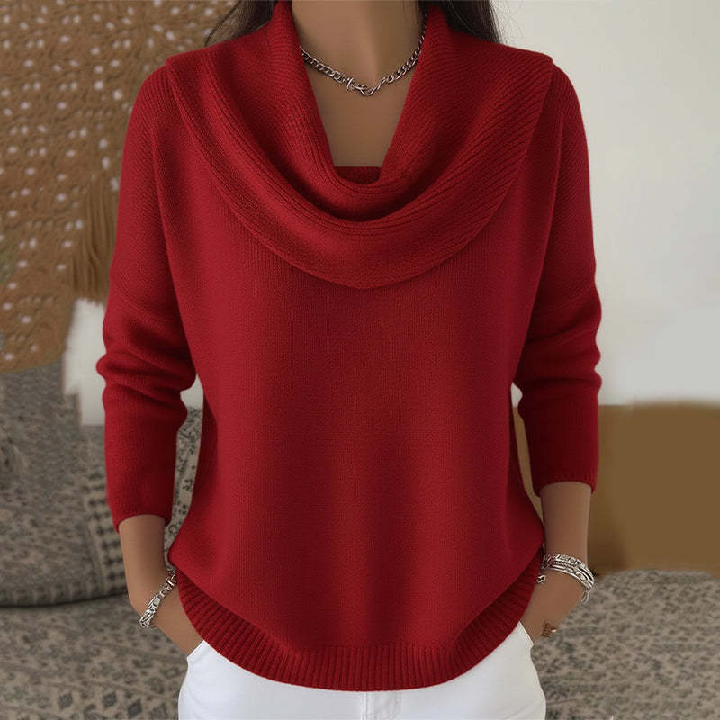 Knit sweater in red