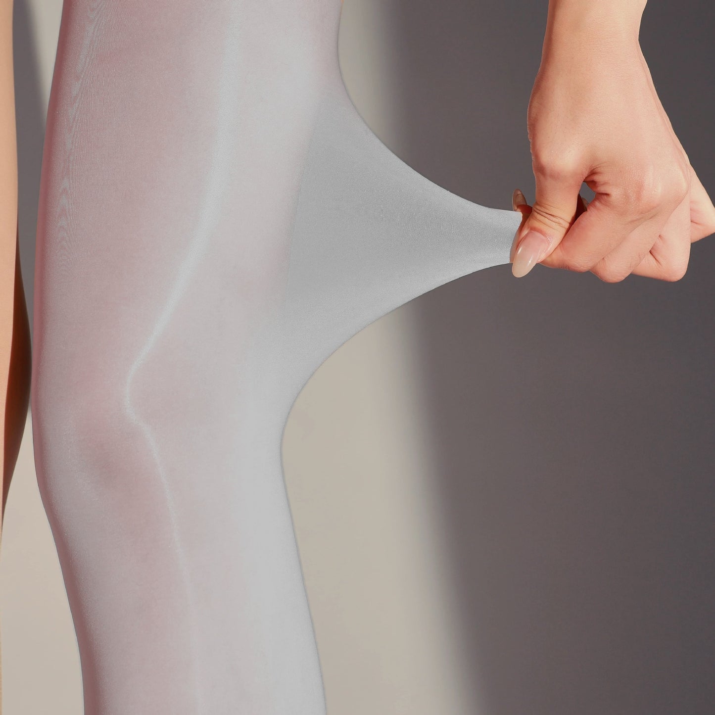 Gray glossy sheer 8D tights