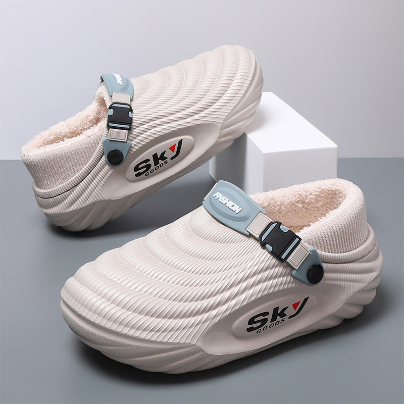 Men's Thick-Sole Fleece-Lined Winter Slippers
