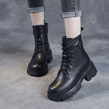 Platform Orthopedic Leather Boots