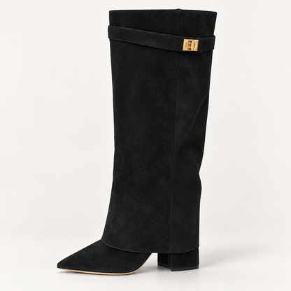 Sleek Chunky-Heel Mid-Calf Boots for Women