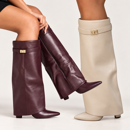 Sleek Chunky-Heel Mid-Calf Boots for Women