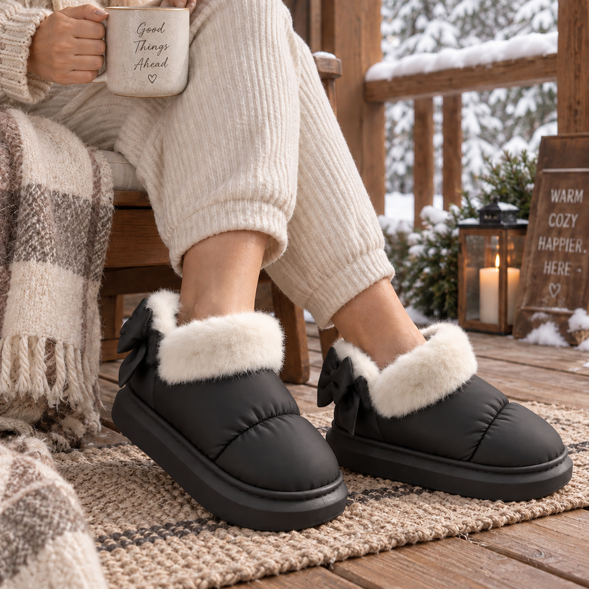 Plush-Lined Ankle Boots for Winter