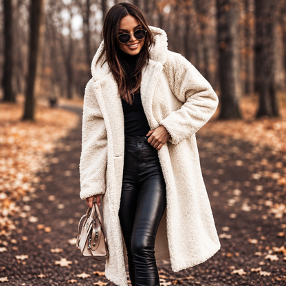 Plush Teddy Long Coat for Women