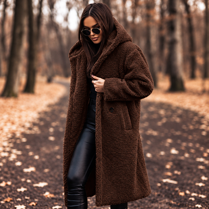 Plush Teddy Long Coat for Women
