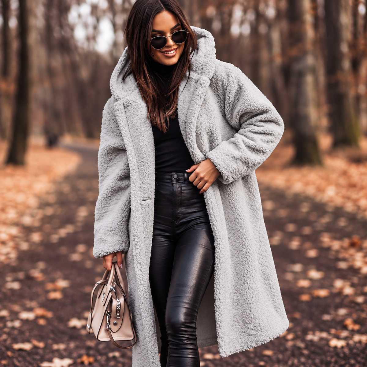 Plush Teddy Long Coat for Women