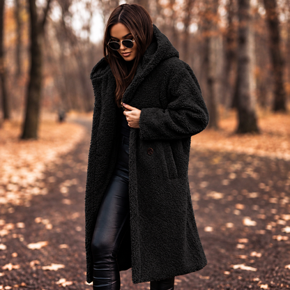 Plush Teddy Long Coat for Women
