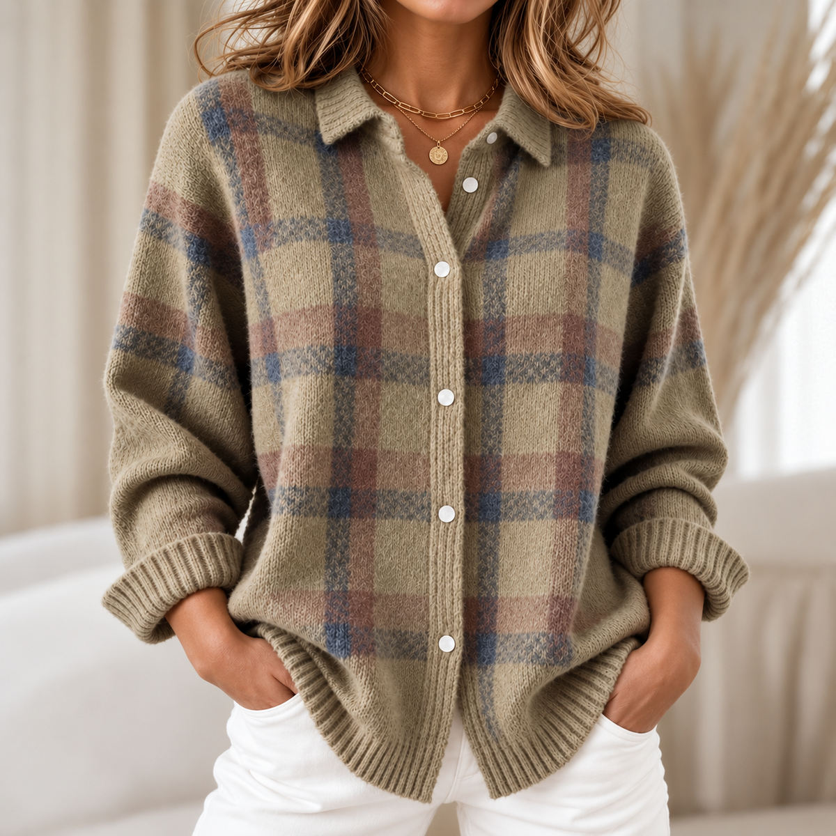 Relaxed Plaid Button-Down Shirt