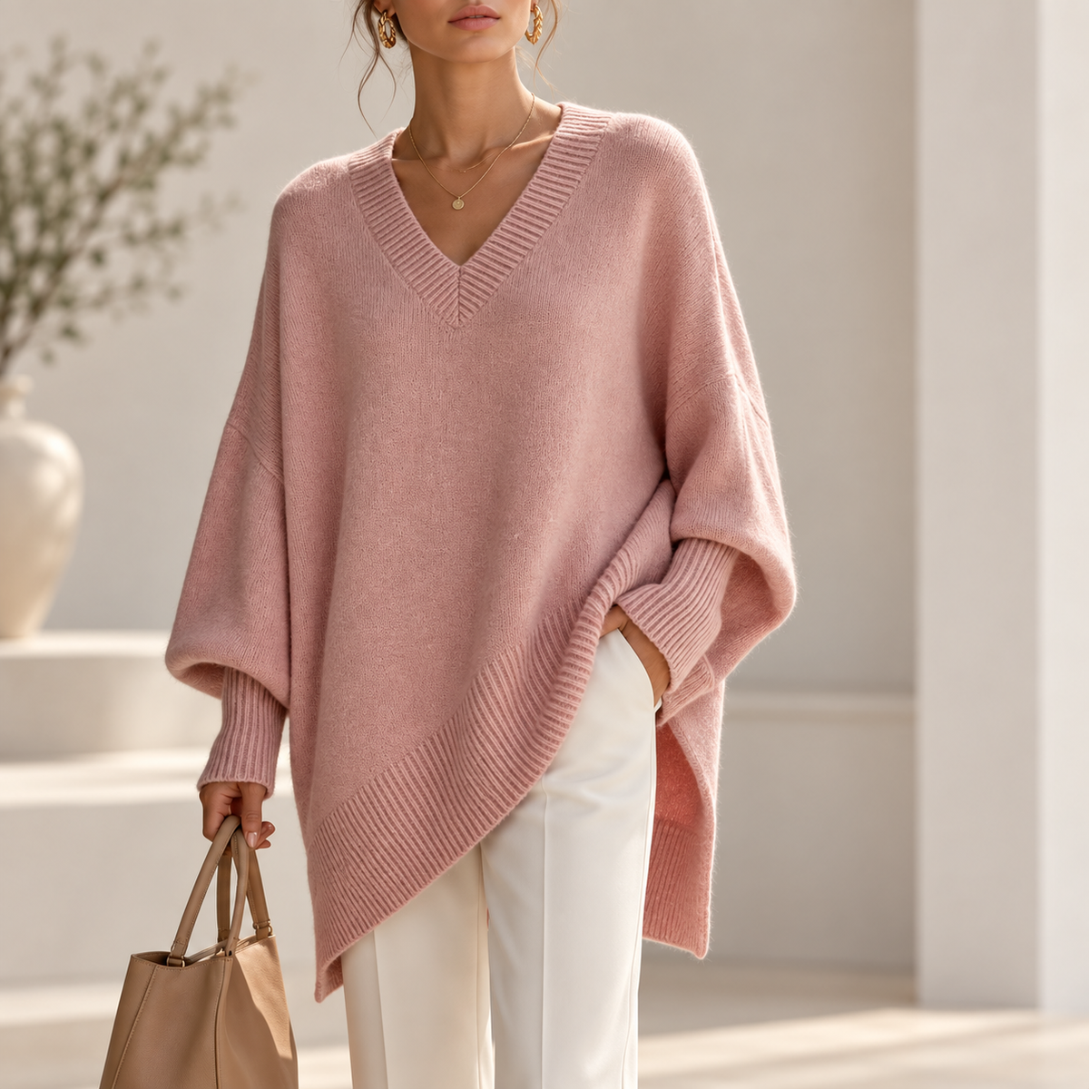 Soft Oversized V-Neck Sweater