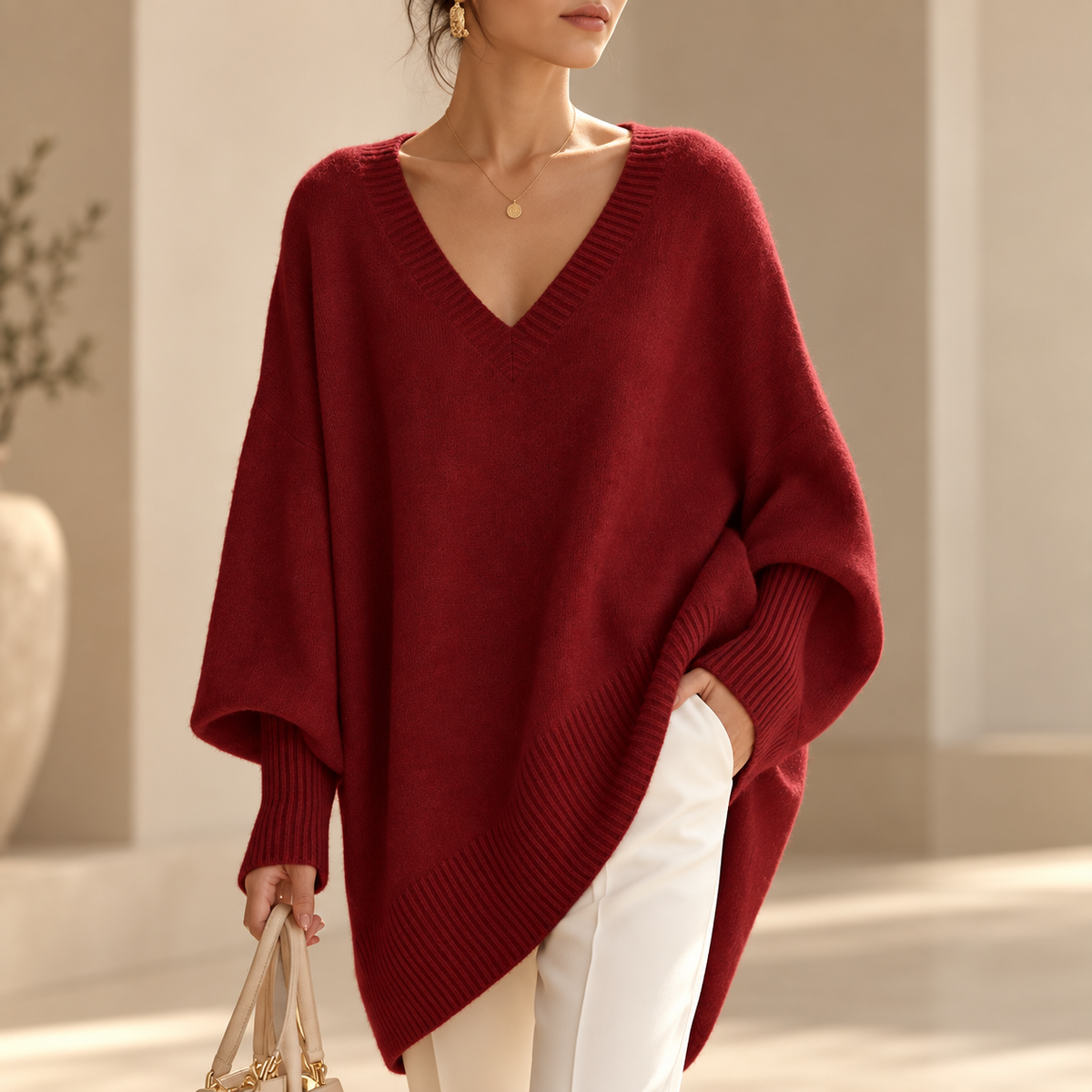 Soft Oversized V-Neck Sweater