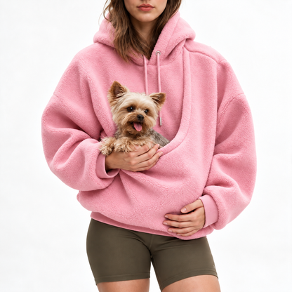 Unisex Pet Pouch Plaid Hoodie