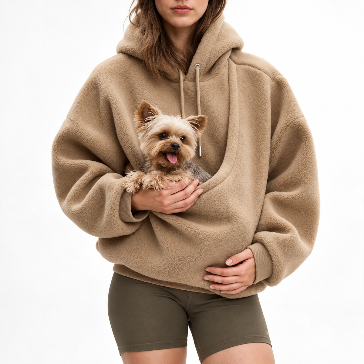 Unisex Pet Pouch Plaid Hoodie