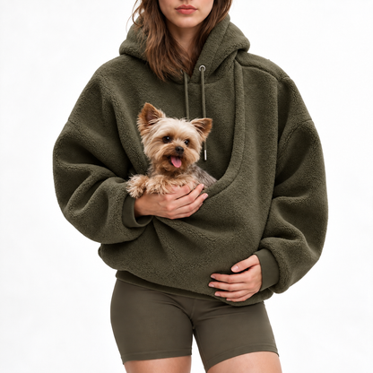 Unisex Pet Pouch Plaid Hoodie