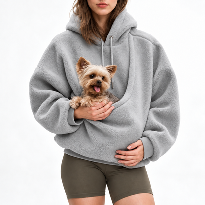 Unisex Pet Pouch Plaid Hoodie