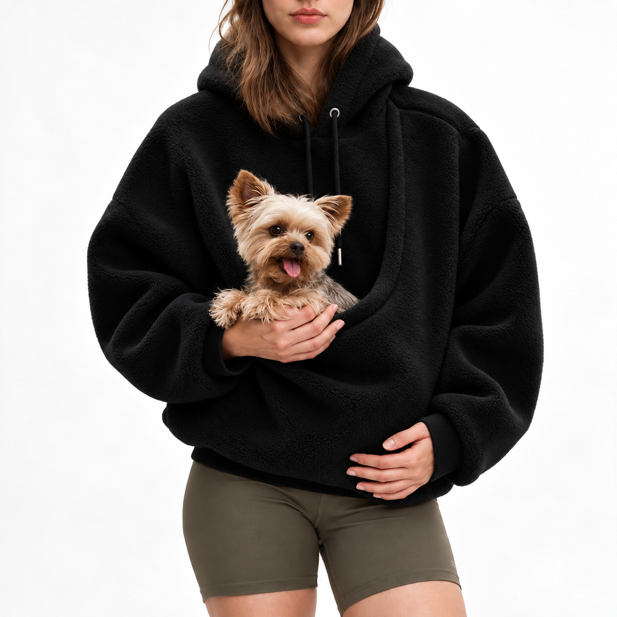 Unisex Pet Pouch Plaid Hoodie