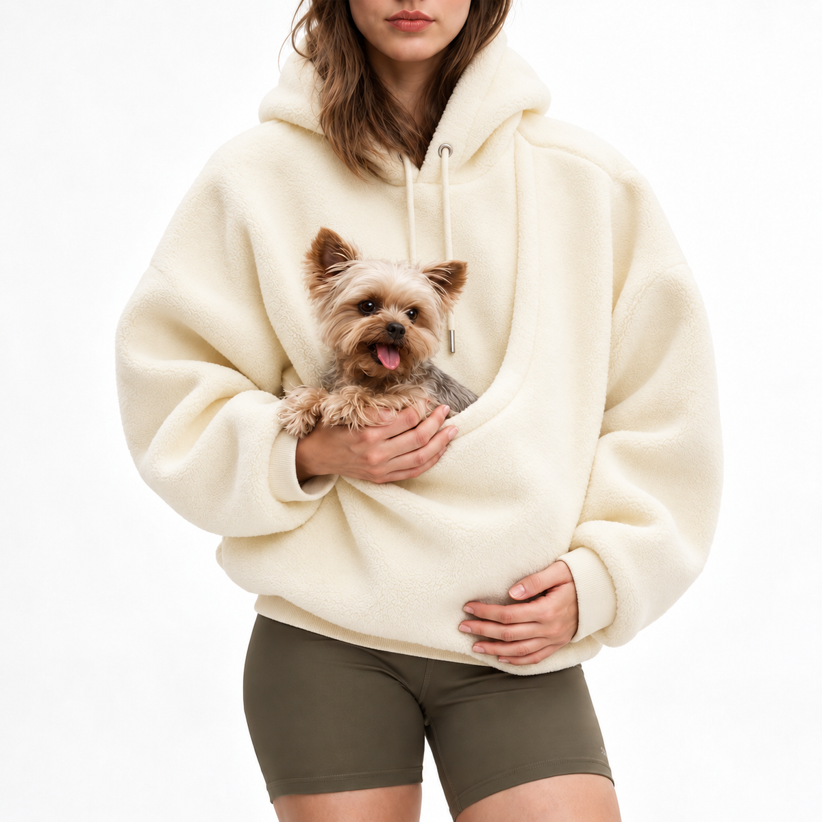 Unisex Pet Pouch Plaid Hoodie