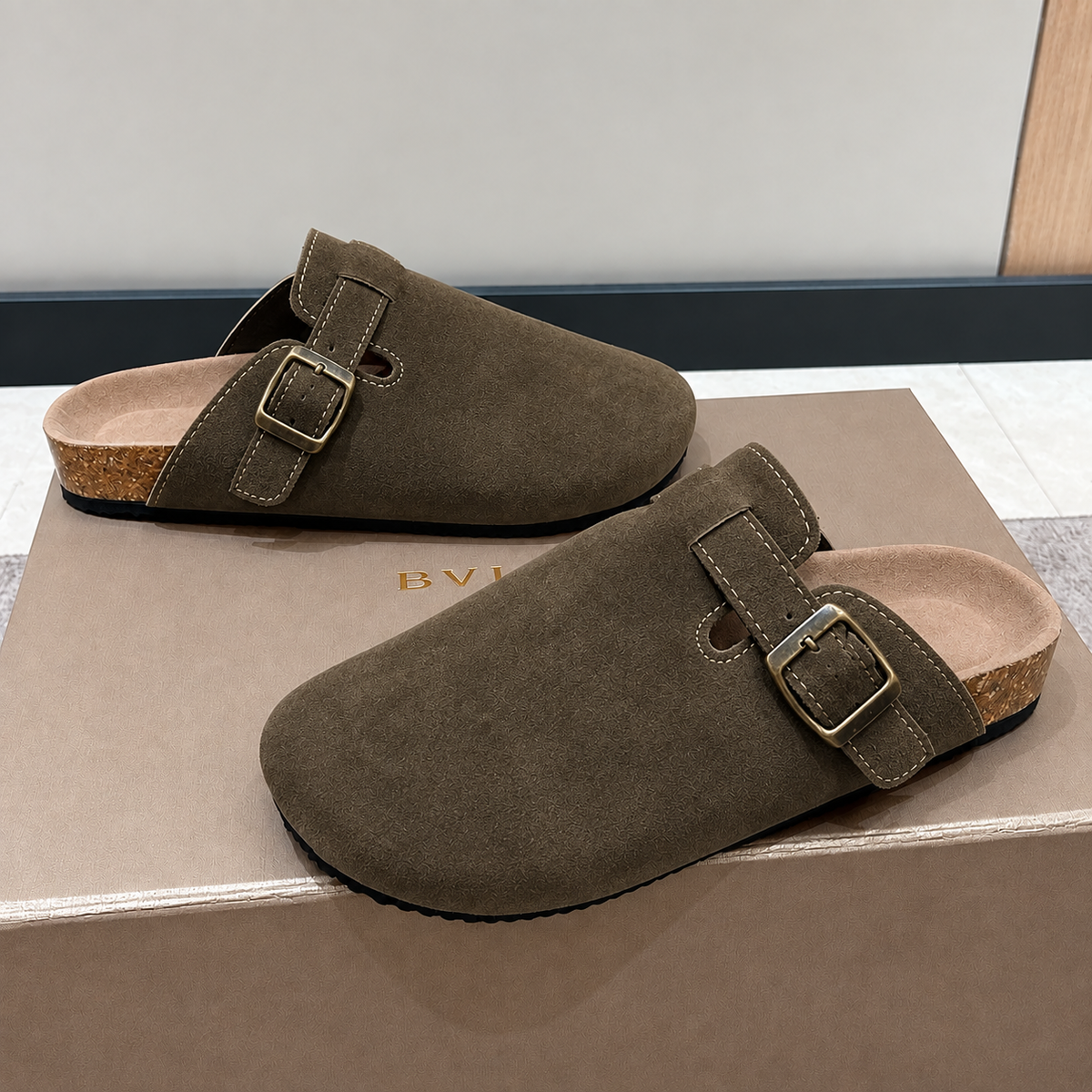 Cushioned Roman Strap Slides for Women