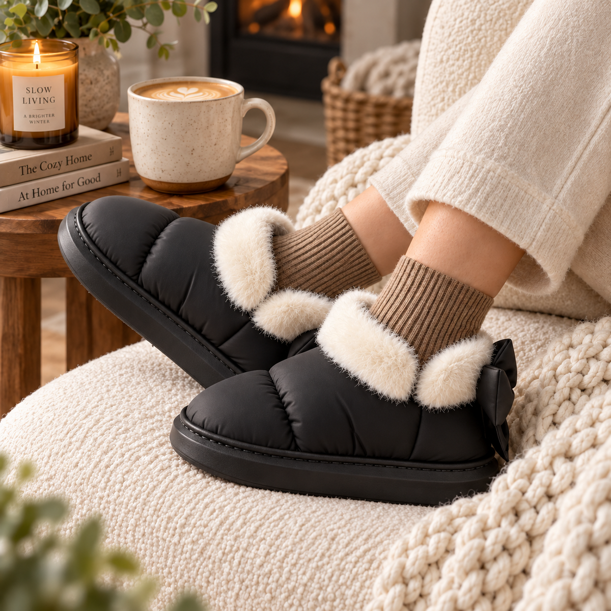 Plush-Lined Ankle Boots for Winter