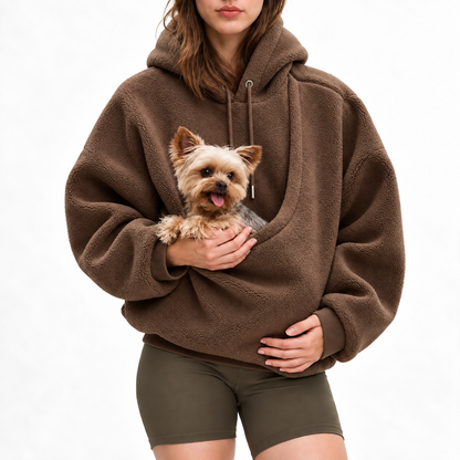 Unisex Pet Pouch Plaid Hoodie
