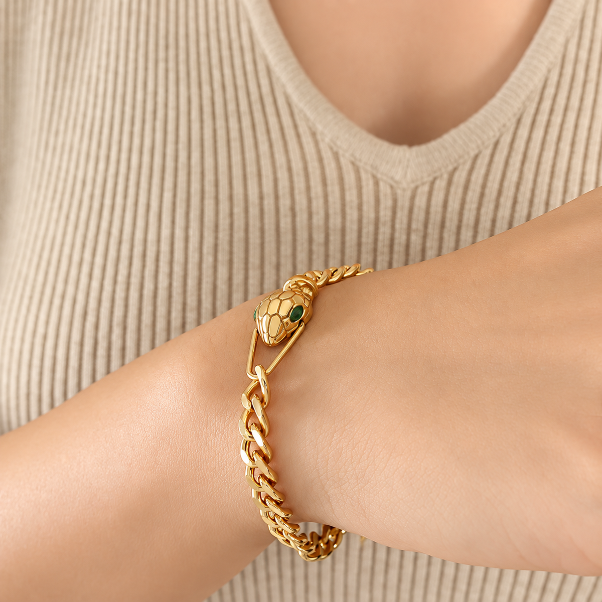 Zircon Snake Choker and Bracelet