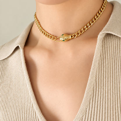 Zircon Snake Choker and Bracelet