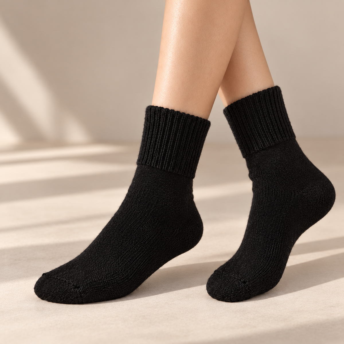 Black knit socks