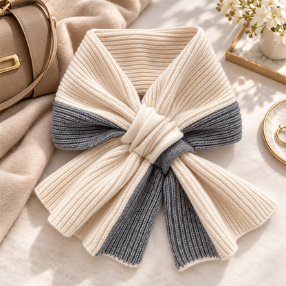 Cozy Color-Block Knit Scarf for Women