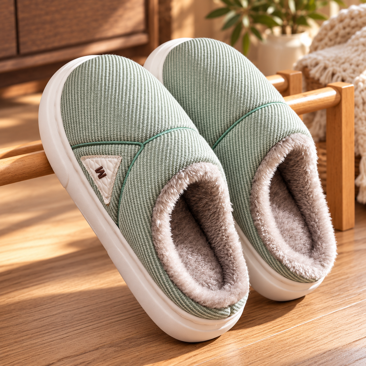 Non-Slip Fleece House Slippers for Women & Men
