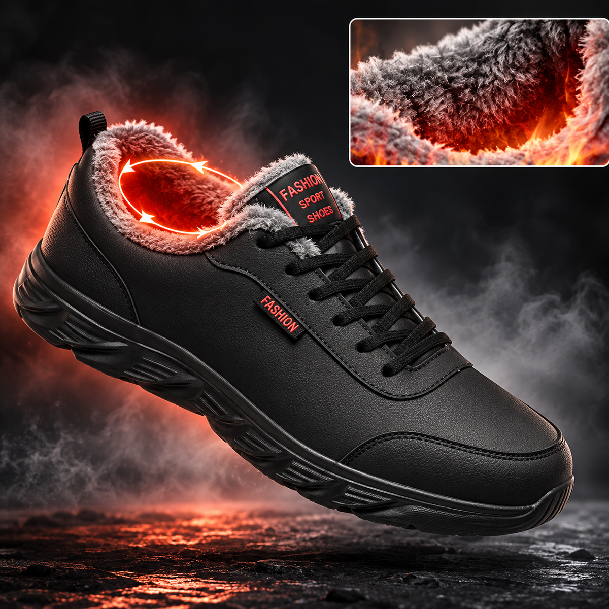 Fleece-Lined Waterproof Sneakers for Men