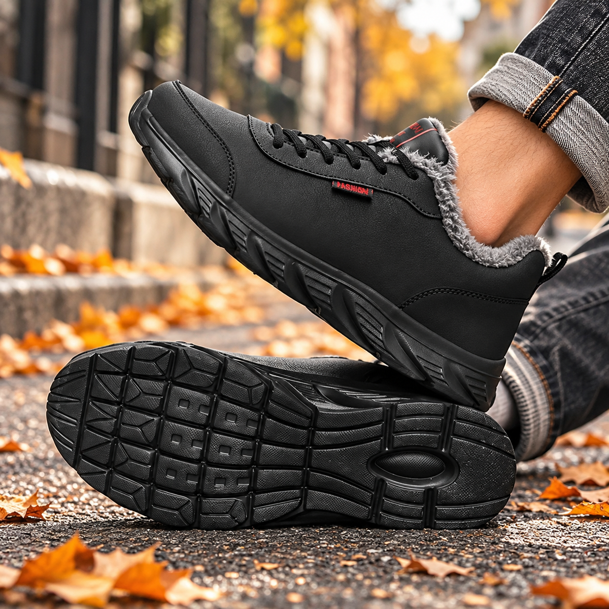 Fleece-Lined Waterproof Sneakers for Men
