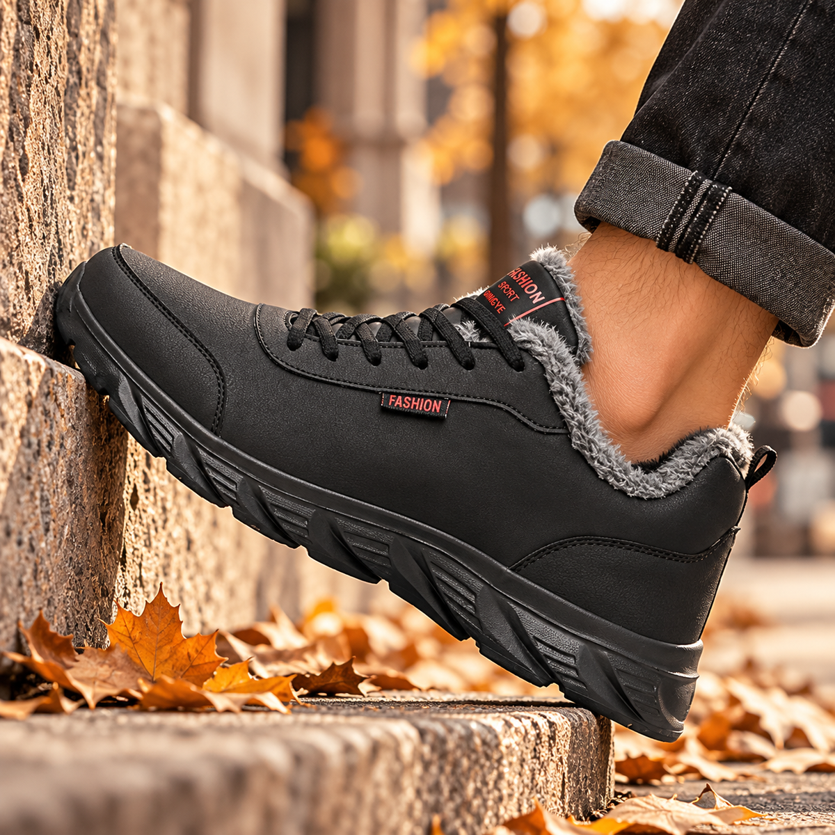 Fleece-Lined Waterproof Sneakers for Men