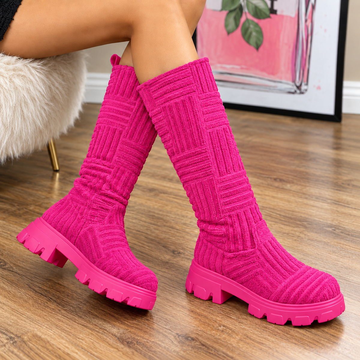 Cozy Platform Mid-Calf Boots for Women