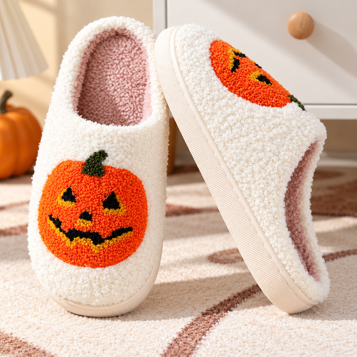 Cozy Pumpkin House Slippers