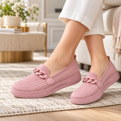 Lightweight Slip-On Knit Flats for Women