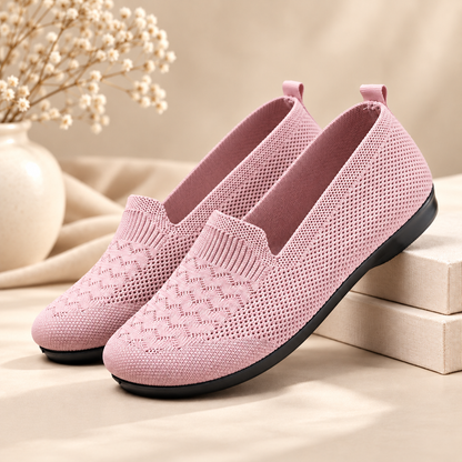 Soft-Sole Breathable Knit Flats for Women