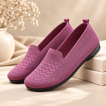 Soft-Sole Breathable Knit Flats for Women
