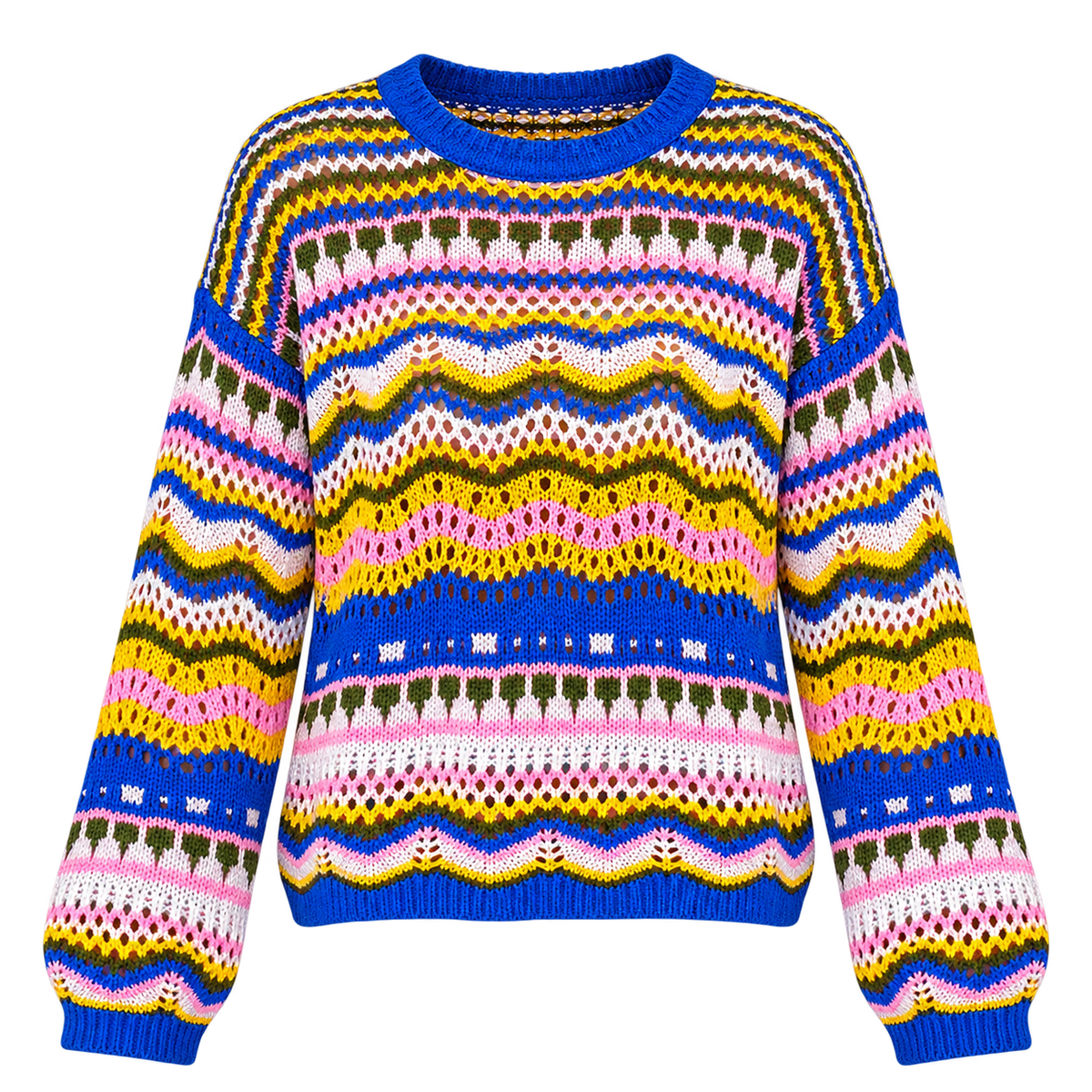 Light Rainbow Stripe Knit Sweater for Women