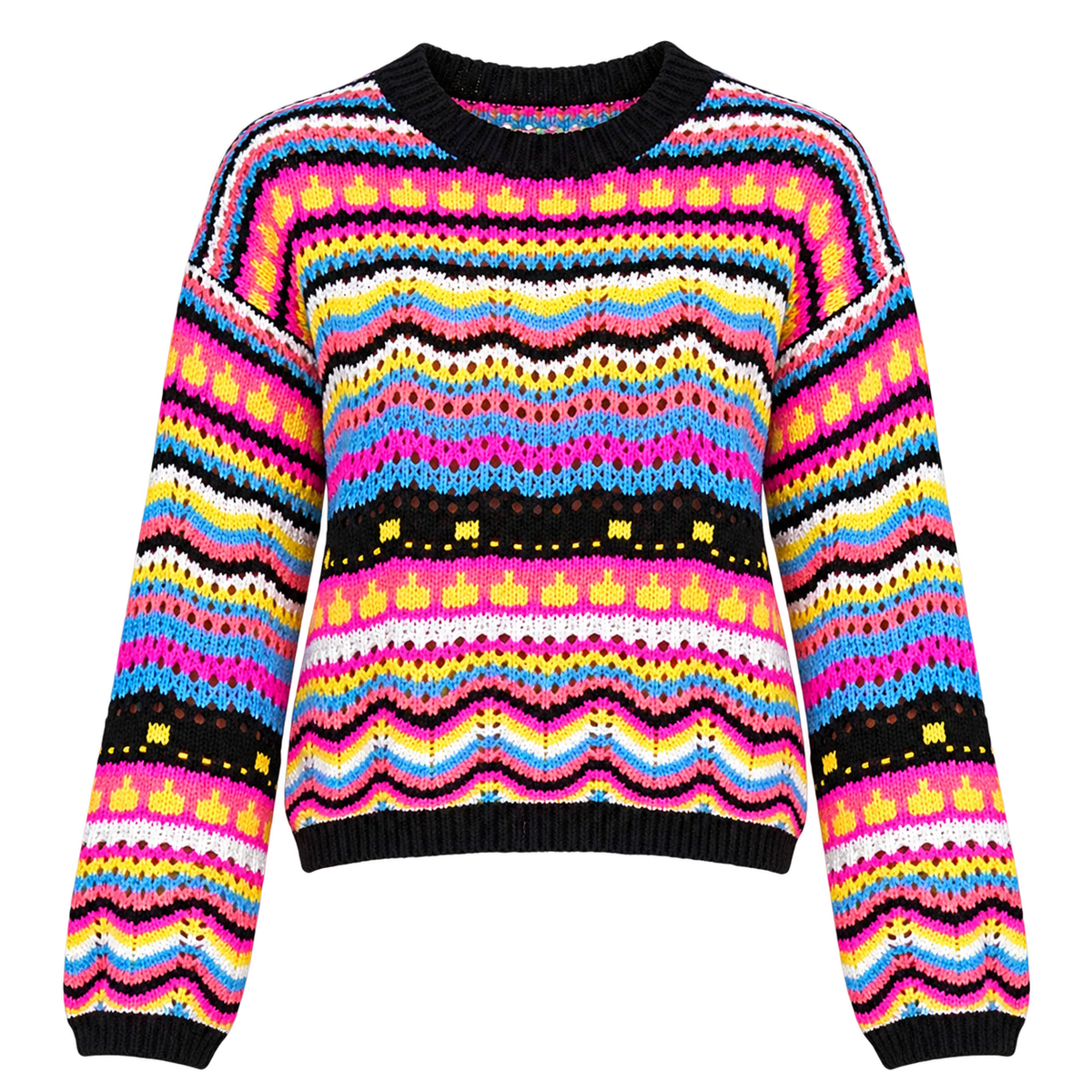 Light Rainbow Stripe Knit Sweater for Women