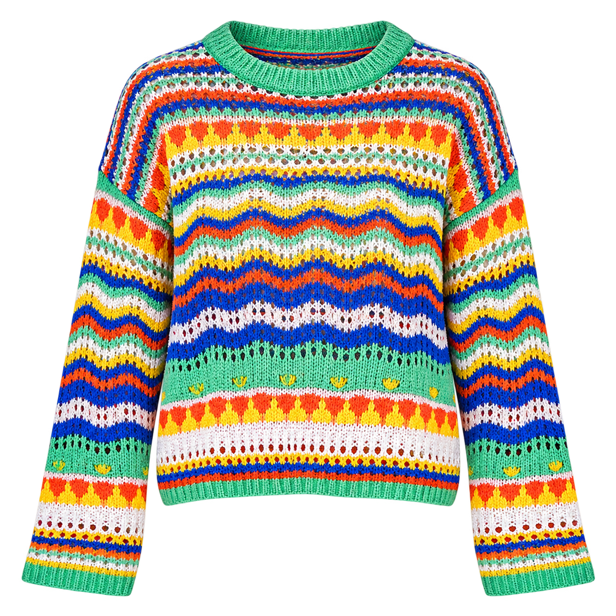 Light Rainbow Stripe Knit Sweater for Women